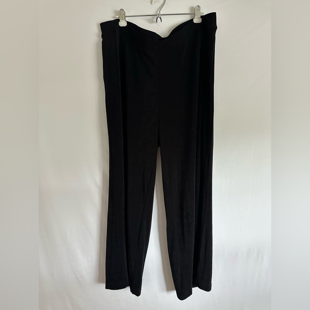 Chicos Travelers Wide Leg Pocket Pants Womens XXL Black High Rise